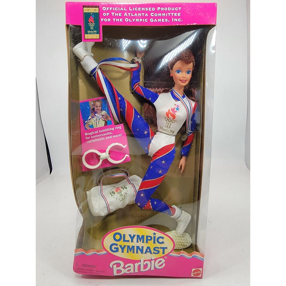 Barbie Doll Vintage Mattel 1995 Olympic Gymnast Barbie Doll NRFB Atlanta 1996